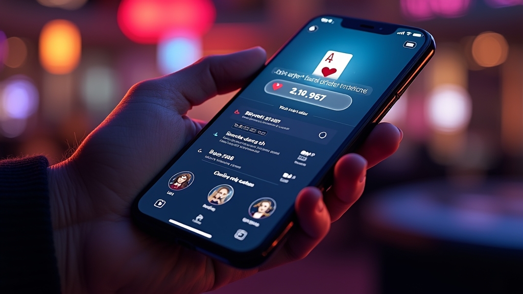 Slim casino-appscherm op een moderne telefoon met snelle navigatie